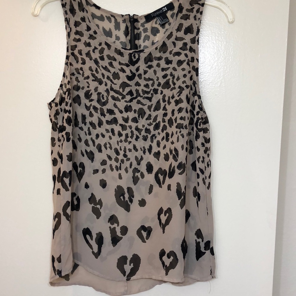 F21 Animal Print Tank Blouse size small